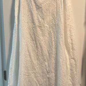 SHEIN Strapless White Embroidered Dress